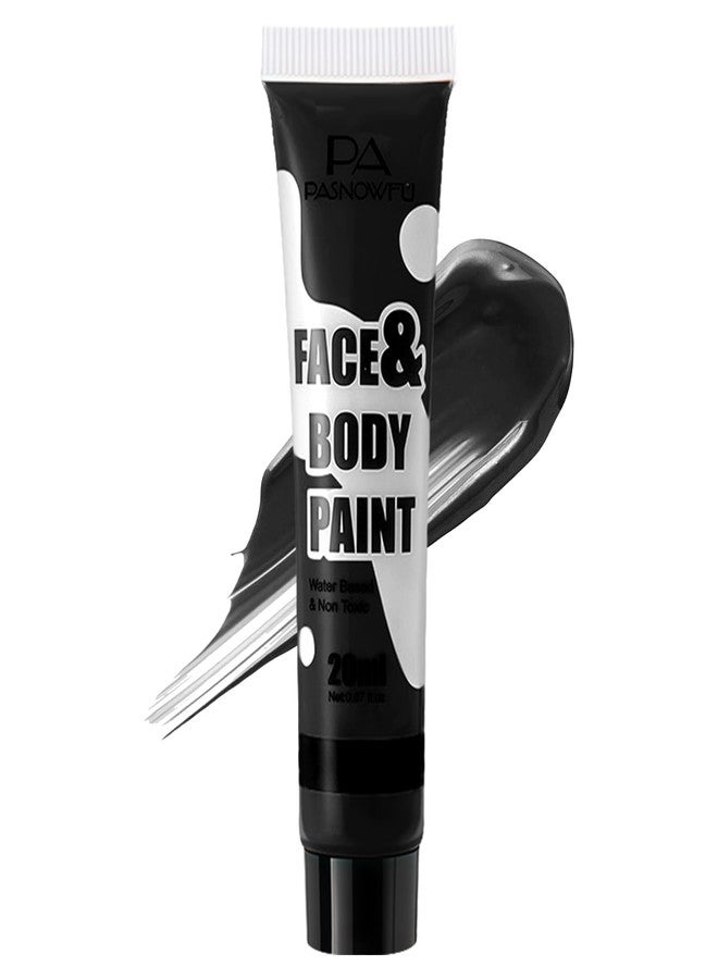 PASNOWFU Black Face Body Paint - Professional Water-Based Non-Toxic Body Painting for Zombie Vampire Halloween SFX Cosplay, Full Coverage Washable Cream for Costume Party Theater Stage Performance - Image 1